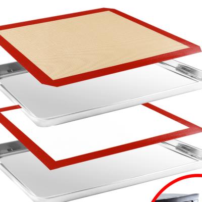 China Low MOQ Amazon Disposable Easy Clean Silicone Making Mat Sheet Macaron Cookie Baking Bake Oven Mat Silicone Kneading Dough Mat for sale