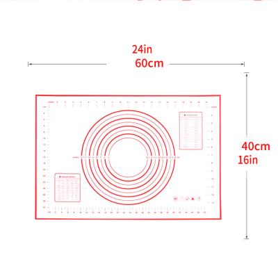 China Customized Hot Thickened Baking Kneading Kneading Baking Mat Customized Disposable Silicone Non Rolling Amazon Colorful Stick Pad/Silicone Pastry Mat for sale