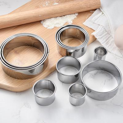 China Viable Stock Round Mousse Molds Round Cake Mold 11 Sets Stainless Steel Circle Cookie Cutter Set For Cookie Pastries Doughs Donuts for sale