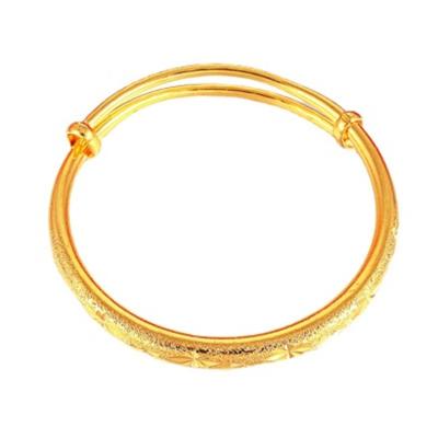 China /Sporty Casual Brass Gold Plated Bracelet Engraved Adjustable Size Women's Bracelet Luxury Bangle for sale