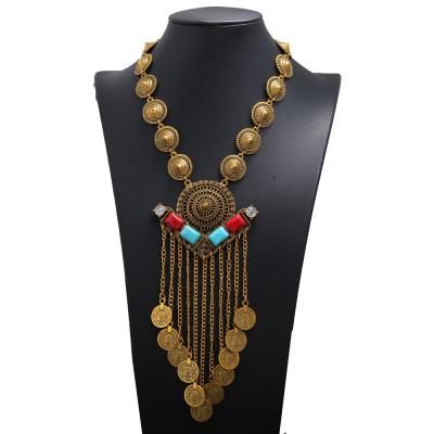 China Invent 2021 Retro Factory Direct Sale Multilayer Necklace Coin Jewelry Sweater Chain Exaggerated Necklace for sale