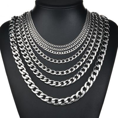 China Hot-selling Hiphop Restraint Cuban Link Chain Chokers Stainless Steel Base Punk Necklace For Women Men Vintage Necklace for sale