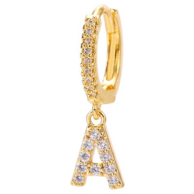 China TRENDY gold plated earrings 26 letters earrings with diamond and trendy earrings for women for sale