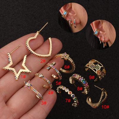 China FASHIONABLE Bohemian style cc earrings and inlaid earrings with colorful zircon women's jewelry for sale