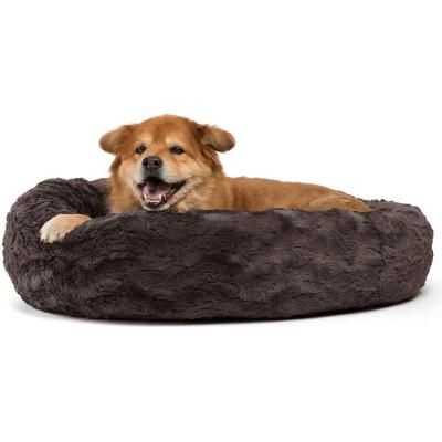 China Travel Machine Washable Pet Bed with Soft Faux Fur, High Quality and Luxurious Pet Donut Bed for sale