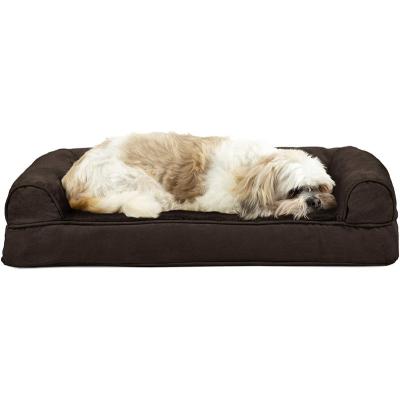 China Factory Wholesale High Quality Travel Pet Furniture Sofa Espresso Color Multifunctional Memory Foam Pet Bed Luxury Sofa for sale