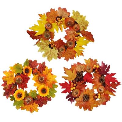 China Customization Ornaments Decorative 2021 Halloween Holiday Garland Pumpkin Maple Leaves Garland for sale