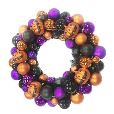 China Wholesale Custom Halloween Gold Pumpkin Colorful Balls Pre-lit Unique Decorative Garland For Halloween for sale