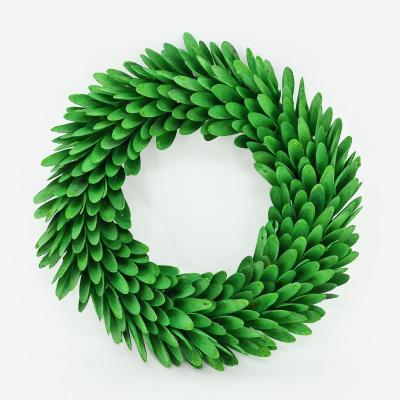 China New Sale Valentine Decor 2021 Hot Sale Green Wood Bow Floral Wreath Wedding Decoration For Valentine Day for sale