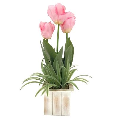 China Traditional Hot Selling Artificial Tulip Flower Hydrangea Artificial Flower Potted Decor for sale