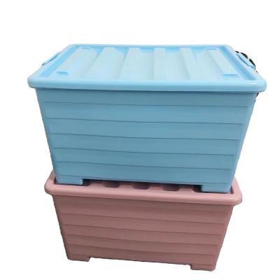 China 2022 Sustainable Hot Sale 48L Stackable Plastic Large Storage Box For Mobile House for sale