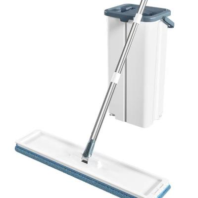 China Viable Factory Supplied Household Hands Free Flat Mop Squeeze Flat Mop And Folding Bucket Set For Home for sale