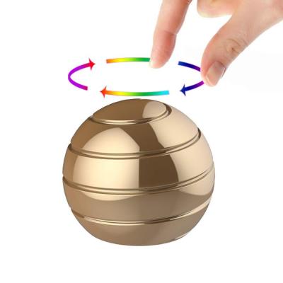 China Relieve Stress Kinetic Desk Toy Optical Illusion Metal Fidget Ball Desk Relaxation Rotating Executive Spinner Toys Wiggle Spinner Ball for sale