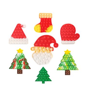 China Newest Silicone Christmas Gifts Tree Hat Push Bubble Popper Sensory Fawn Pop Up Person Toys Push Bubble for sale