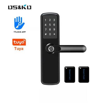 China Aluminum Alloy Tuya Waterproof WIFI Fingerprint Password Card Office Smart Door Digital Grill Lock For Hotel Homesmart Manage Tenants for sale