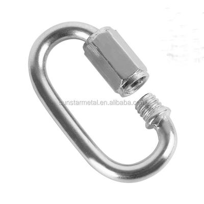 China Heavy Industry Stainless Steel D Shape Chain Links Connector Small Climbing Lock Carabiner Quick Link for sale