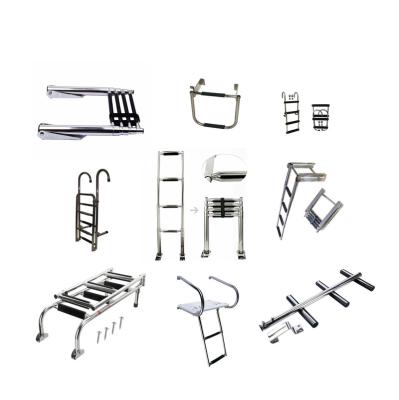 China Marine Boat Yacht Marine Equipment Accessories Boat Stainless Steel Ladder Folding Swim Platform Telescoping Ladder for sale