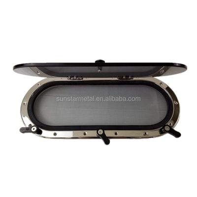 China Marine Outfitting 316L Stainless Steel Opening Portlight Oval Porthole Window Hatch for Marine Boat Yacht for sale