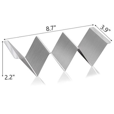 China Sustainable Taco Rack Stainless Steel Taco Trays Taco Stand Rack Oven Dishwasher and Grill Safe for sale