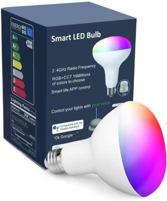 China BR30 Smart WiFi LED Light Bulb E27 10W RGBCW Color Changing Smart LED Light Bulb Voice Activated Light Bulb Home App for sale