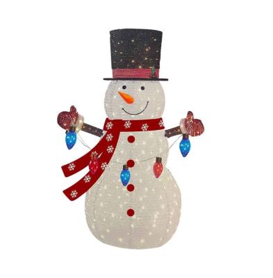 China 2021 Foldable Christamas Decoration Factory Hot Sale Christmas Decoration Snowman Light For Home Decor for sale