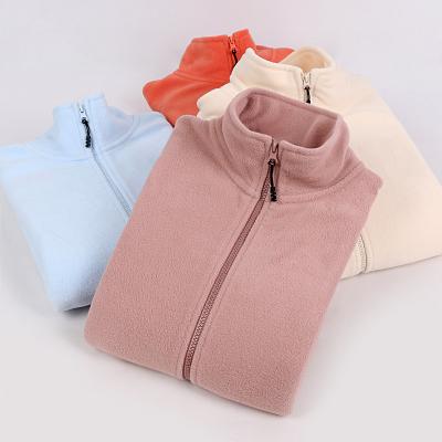 China Women's Anti-pilling Sweatshirts Zip Up Winter New Fleece Cardigan Hoody Long Sleeve Sport Zipper Collar Outerwear Coat for sale