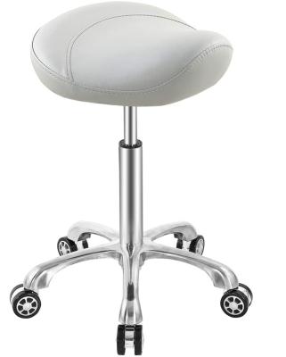 China Modern Adjustable Rolling Salon Stool With Back Support On Wheels Hydraulic Swivel Heavy Duty Salon Stool Chair for sale