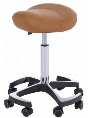 China Modern Hydraulic Saddle Stool With Wheels Height Adjustable Sleek Ergonomic Rolling Swivel Chair For Clinic Salon Hygienic Stools for sale