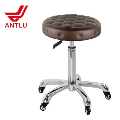 China Modern Rolling Stool, Barber Stool Bar Chair For Barber Shop And Thick Bar Seat for sale