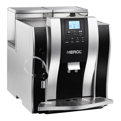 China Cafe Coffee Machine MEROL 220V Fully Automatic Coffee Machine with Hot Water Dispenser for sale