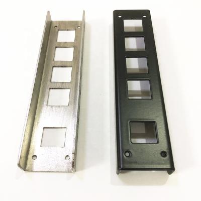 China Sheet Metal Bending Fabrication Cutting And Industrial Custom Bending And Black Steel Powder Coating SPCC Bracket for sale