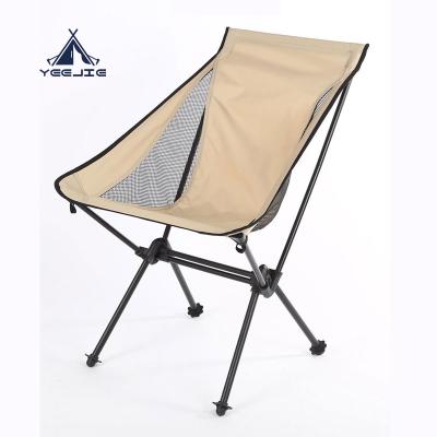 China Modern Yijie Foldable Aluminium Mid Back Camping Chair With Side Pockets And Carry Bag for sale