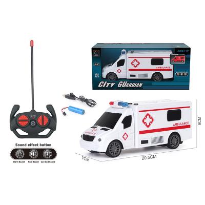 China Follow Me Factory Supply Usb 1:18 Ambulance Fill Lights and Music Remote Control Toy Car Rc Toys For Children for sale