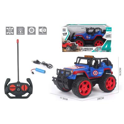 China Follow Me Factory Wholesale 1:14 Four-Way Jeep Toys Remote Control Car Kids Rc Off Road Car With Light for sale