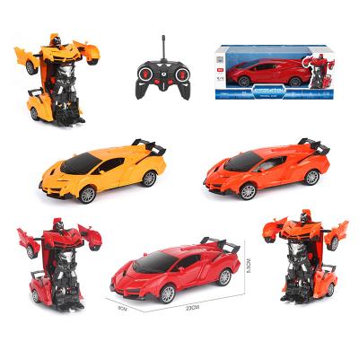 China Follow Me Premium Quality 1:16 One-key Deformation Robot Children Car Plays Racing Car with Remote Control for sale