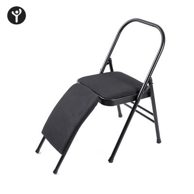 China Logo Foldable Cushion Yoga Chair Indoor Customized With Back Stretching Support Yoga Inversion Chair for sale