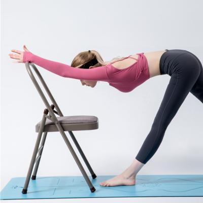 China Indoor Yoga Practice Iyengar Folding Chair Steel Inversion Yoga Chair With Back Support for sale