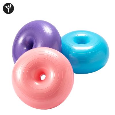 China Hot Selling Inflatable Donut Anti Donut Fitness Balance Workout Exercise Burst PVC Gym Yoga Ball for sale