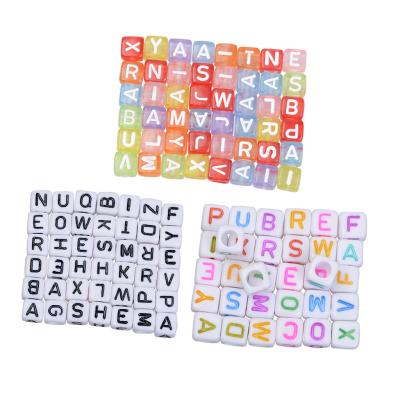 China Silicone Fashion Square Border Letter Beads Beaded Jewelry Accessories Children's Intelligence Enlightenment Loose Beads Wholesale for sale