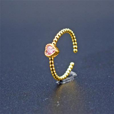 China New Arrival Fashion Punk 4 Colors Real Brass Gold Plated Inlay Colorful Charm Zircon Adjustable Rings Jewelry For Women Girls for sale