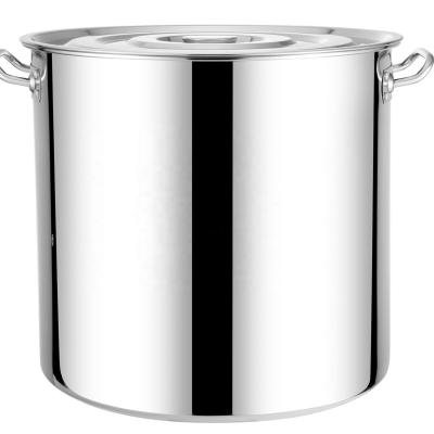 China Sustainable 304 Stainless Steel Large Sanding Stock Cooking Pot for sale