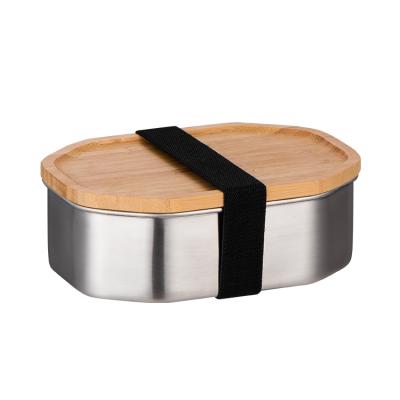 China Freshness Preservation Japan Bento Bamboo Lid Stainless Steel Lunch Box Japanese Lunch Box Fresh-Storage Box for sale