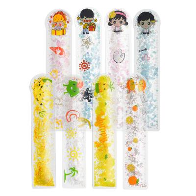 China OEM Customized Logo And Size Bubble Design Flexible Oil Liquid Aqua Liquid PVC Quicksand Ruler for sale