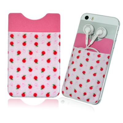 China Smart Wallet Mmicrofiber Mobile Phone Sticky Lycra Pouch Eco-friendly Soft Cloth Promotional for sale