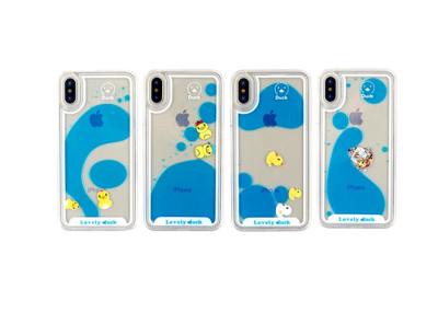 China Summer Design Custom Made Phone Cases Cute Duck With Quick-sand For Iphone X for sale