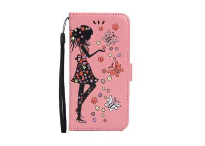 China 8 Colors Flower Girl Dress Samsung PU Leather Galaxy Phone Wallet Cases for sale