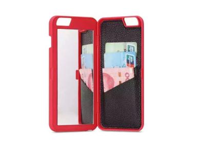 China Unbreackable Purse Mirror Card holer Phone Holder Funtion For Apple Phone Wallet Case for sale