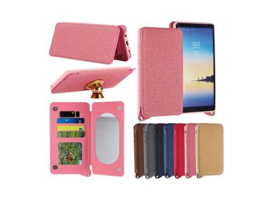 China Creative Cell Phone Wallet Case With Mirror And Phone Holder Funtion For Iphone And Samsung for sale