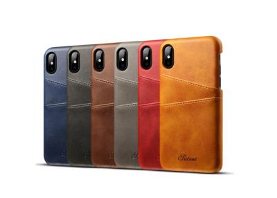 China Comfortable PU Leather Cell Phone Back Cover With Credit Card / IPhone Wallet Case for sale