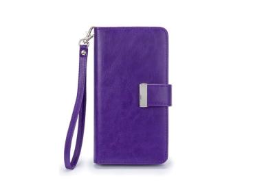 China Purple Wallet PU Leather Flip Cover For Samsung Galaxy Note 5 Magnetic Not Erasing Card for sale